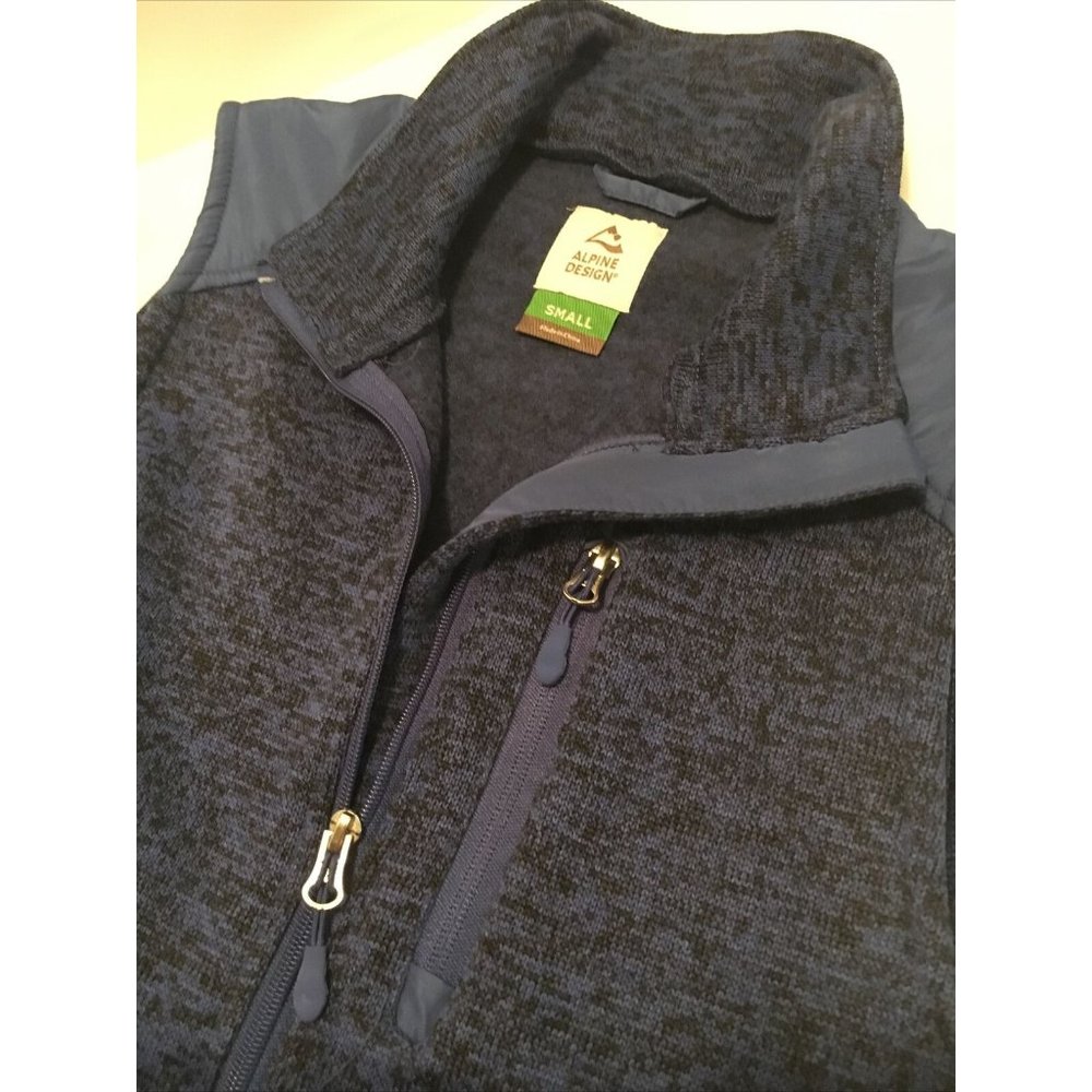 alpine design blue Heathered knit Zipper Front ves
